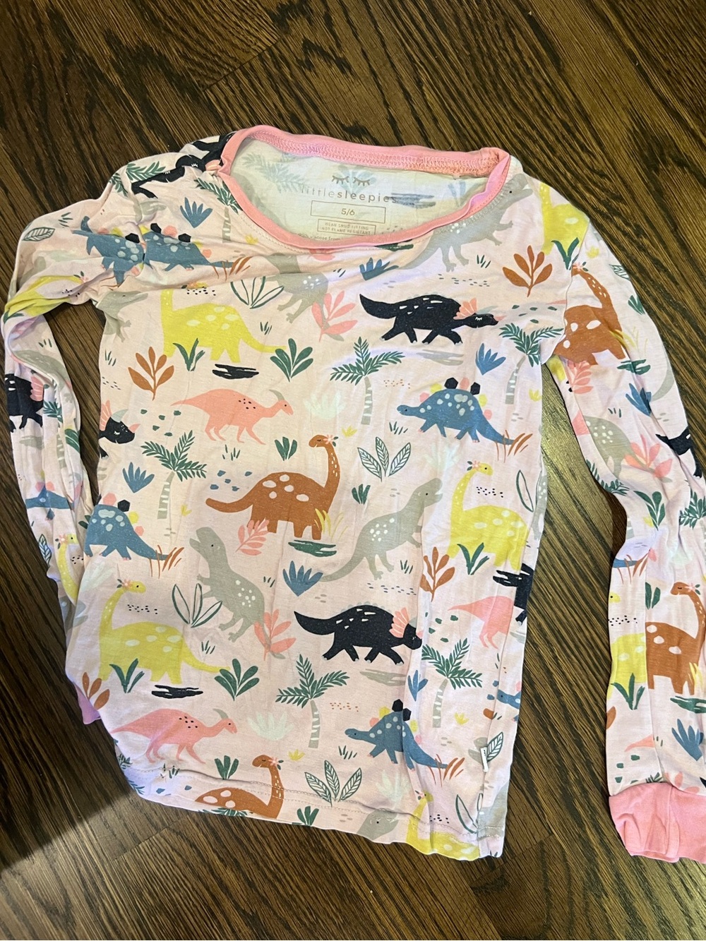 Little Sleepies long sleeve dinosaur pajamas top